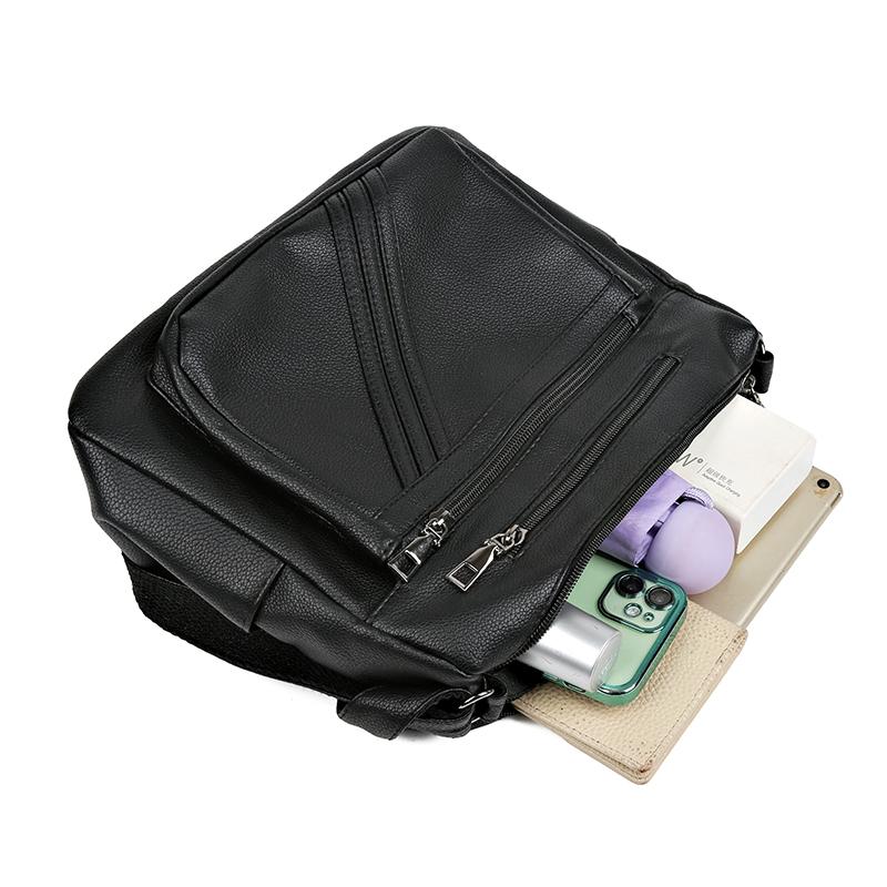 Women's Small Square Bag Shoulder Bag Soft Leather Mother Bag Multi-Layer Bag