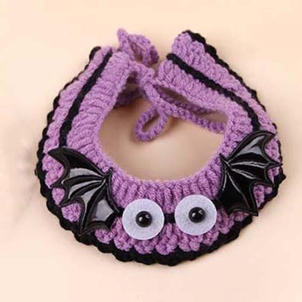 Одежда Хэллоуин Головной убор кошки Тыква Кошка Вязаная шапка Нагрудник Хэллоуин Костюмы для питомцев Фестивальная вечеринка