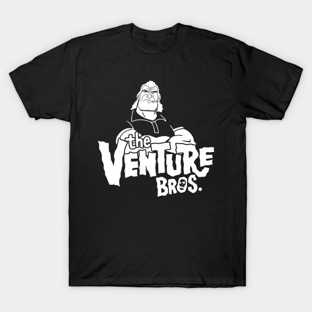 Men Black Print T-shirt The Venture Bros Brock Samson No-Cut Heat Transfer Print Cotton Tshirt