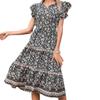 Элегантное облегающее сексуальное женское платье 2022, летнее платье макси с коротким рукавом и цветочным принтом, женский халат Femme Ladies Vestidos Mujer