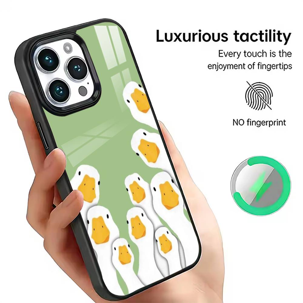 Cute Cartoon Cat & Duck Aesthetic  Phone Case For iPhone17,16,15,14,13,12,11 Plus,Pro Magnetic For Magsafe Wireless Charging