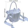 Satin White Wedding Flower Basket Rustic Bowknot Flower Girl Basket  Floral Petals
