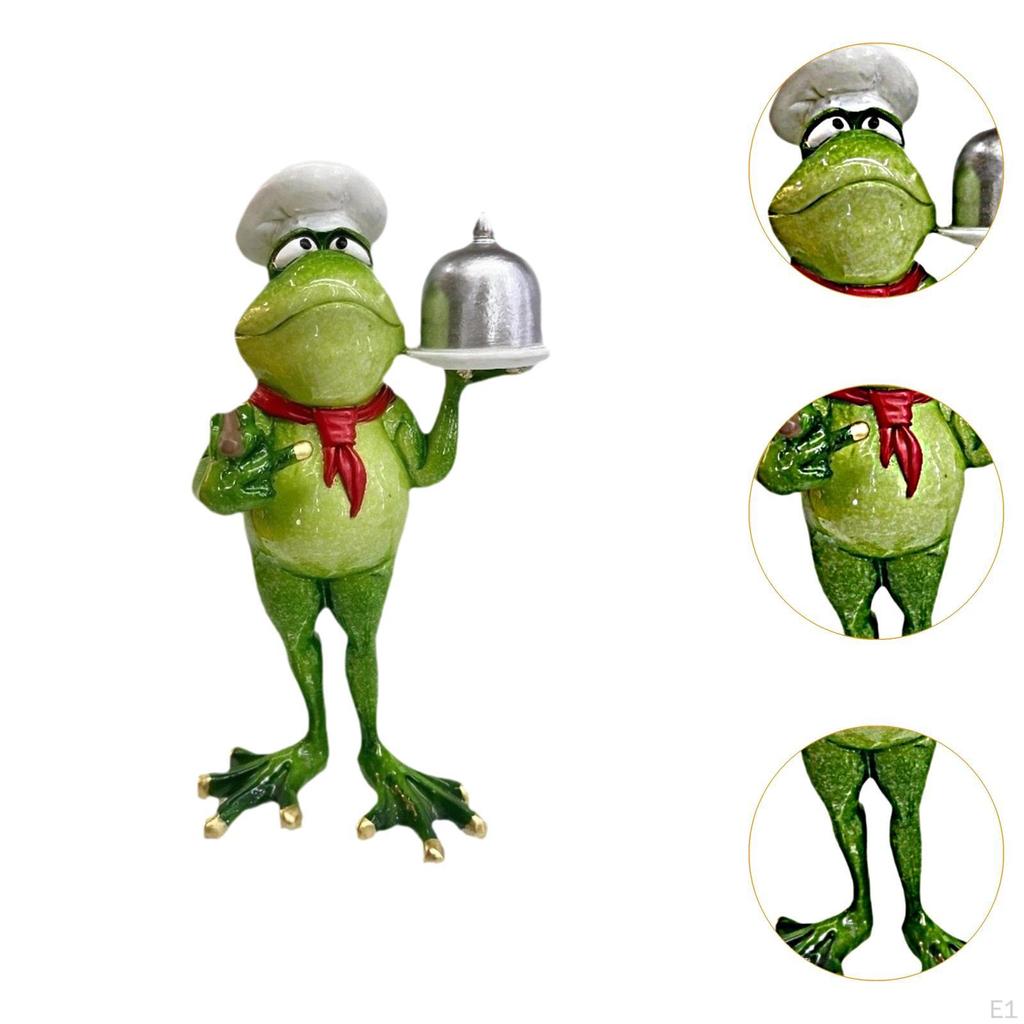 Лягушка шеф-повар статуя животное фигурка дисплей имитация смолы искусственное украшение для стола