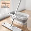 Легкая швабра без рук с ведром - Ленивая уборка пола, Складная плоская швабра, Очистка одним движением, Не требует мытья