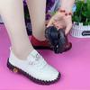 Fashion Women Platform Lace Up Pu Leather Flat Slip-On Sewing Comfort Casual Mom Shoe Mujer Zapatos Women's Sneakers Loafers Shoes