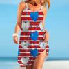 Жен. Пляжное платье Одежда для пляжа Мини-платье Синий Любовь с принтом На каждый день Современный Платье Без рукавов Свободный крой На открытом воздухе Повседневные Розовый Синий Лето