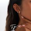 Европейские и американские серьги-гвоздики из нержавеющей стали с бантиком из страз - Элегантные и изысканные украшения для женщин