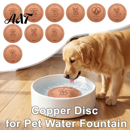 99.9 Percent Pure Copper Water Purifier Purification Disc for Dog, 4-Inch Diameter Disc, Pet Dispenser Cleaning with 3-Point Support Dog