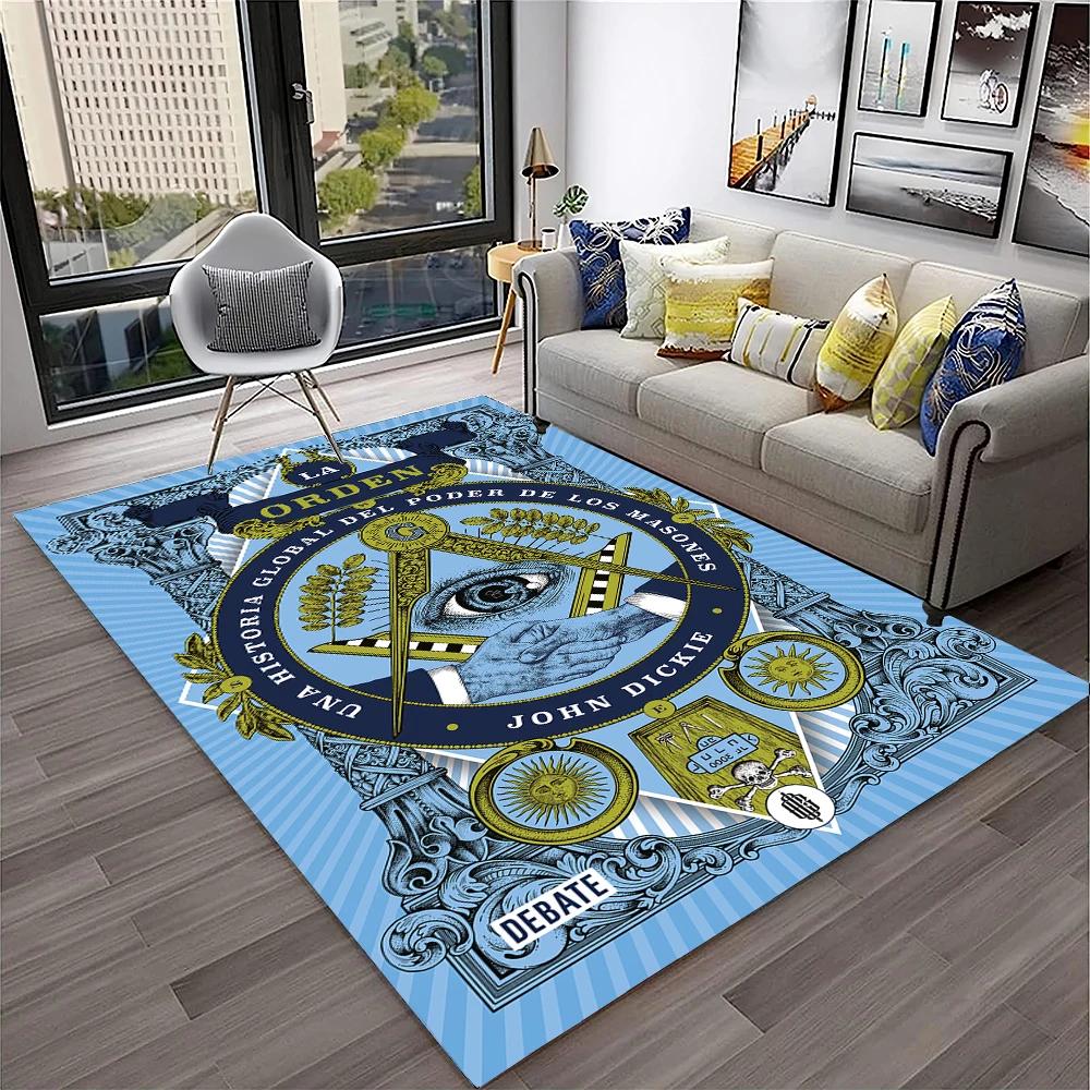 Masonic Freemasonry Illuminati Ring Carpet Rug for Home Living Room Bedroom Sofa Doormat Decor,Kid Area Rug Non-slip Floor Mat