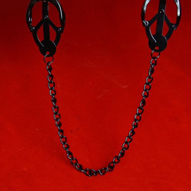 All Metal Intense Nipple Cover Clamps on Chain,Grip Tight Breast Clit Clip,BDSM Sex Toys for Couples,Adult Games