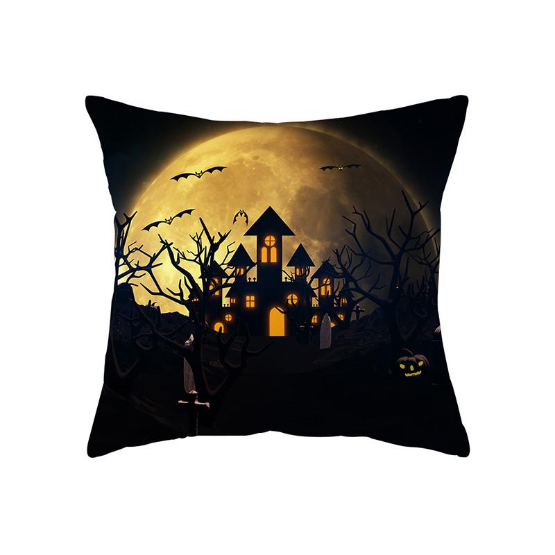 Devil Pumpkin Throw Pillow Cover Witch Halloween Theme Throw Pillow Cover Sofa Chair Bed Cushion Cover Home Decor