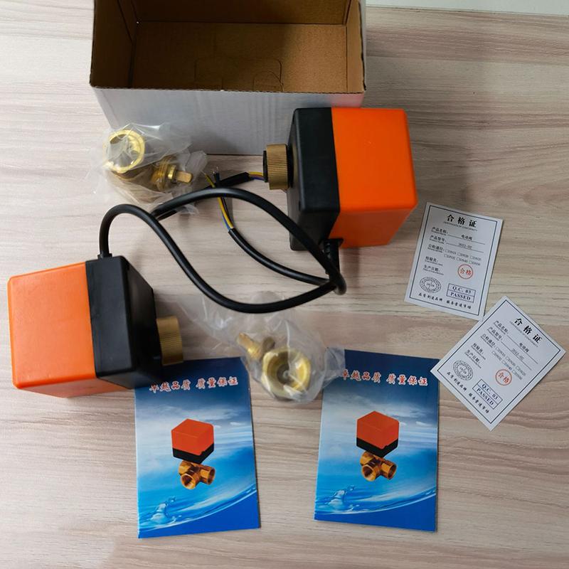 Моторизованный электрический двухходовой латунный шаровой кран Dn20 переменного тока, 220 В, 3-проводной кабель привода