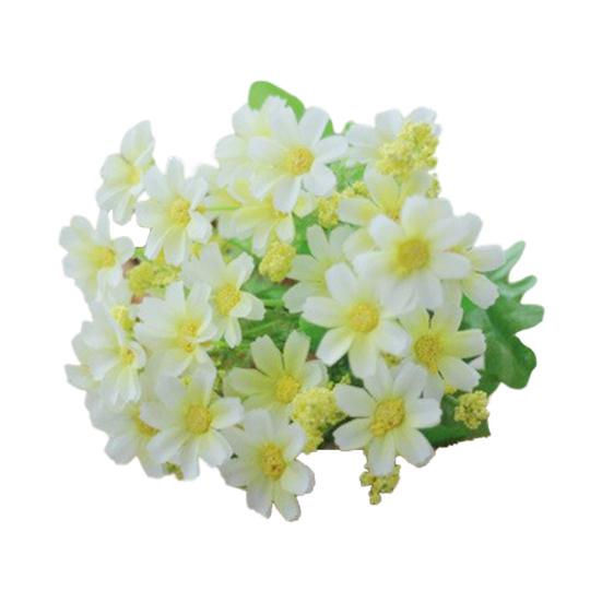 28 Головок Искусственных Цветов для Улицы, УФ-Стойкие, Искусственный Шелк, Полевые Цветы со Стеблем, Поддельный Цветочный Ансамбль для Горшка, Подвесной Кашпо, Веранда, Патио