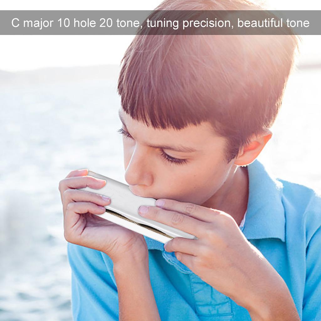 KONGSHENG AM 20D Фосфорно-бронзовые язычки 10 отверстий 20 тонов Блюзовая губная гармошка в тональности C(белый)
