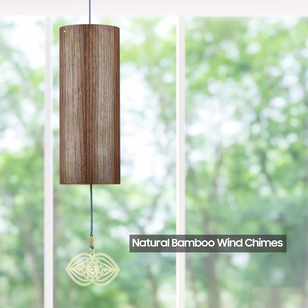Chakra Chimes Natural Bamboo Wind Chimes Meditation Chord Windchime Windbell for Outdoor Garden