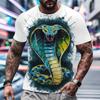 Fashion 3d Snake Printed T Shirt For Men Funny Animal Pattern Oversized T-shirt Summer Hip Hop Trend Clothing Casual O-neck Tops