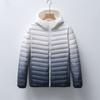Men's 90 Fleece Light Down Jacket Men's Hooded Hooded Winter Coat Gradual Change of Color Men's Clothing