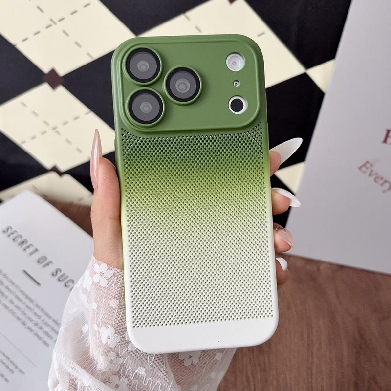Чехол с градиентом и теплоотводом для iPhone 17 Pro Max 16 15 14 13 Pro Max Защита камеры Ударопрочный Жесткий ПК Матовая задняя крышка