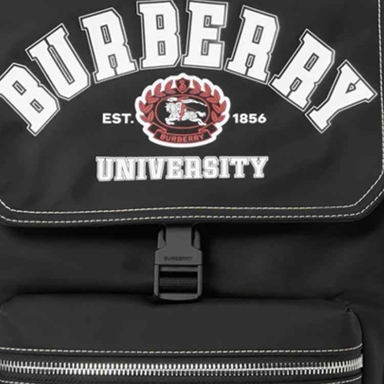 Burberry University Nylon Backpack Black Logo Print School Rucksack 80692651