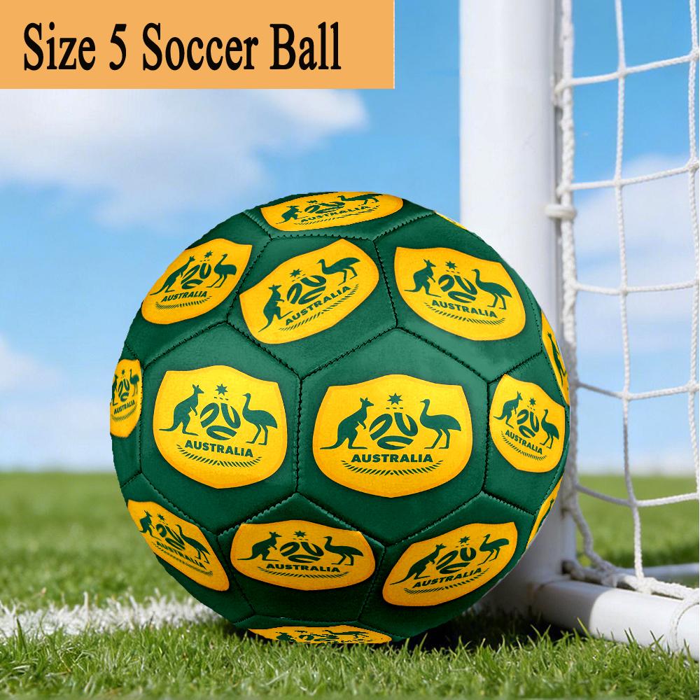 Australia Coat Of Arms Emblem Size 5 Soccer Ball,Indoor/Outdoor Suitable for Training Matches Tournaments Practice Games Perfect Gift for Fan