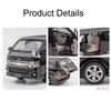 1:32 Scale Hiace Alphard Car Model Toy Alloy Diecast Rubber Tires Sound Light Doors Opened Pull Back Miniature SUV Kids Gifts