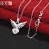 925 Sterling Silver Heart Wing Pendant Necklace Fashionable Wedding Jewelry