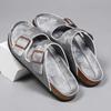 Fashion Slippers New Men Clogs Suede Sandals Nubuck Casual Slide Shoes Cork Slippers Two Buckle Flat Bottom Summer Shoes Brand
