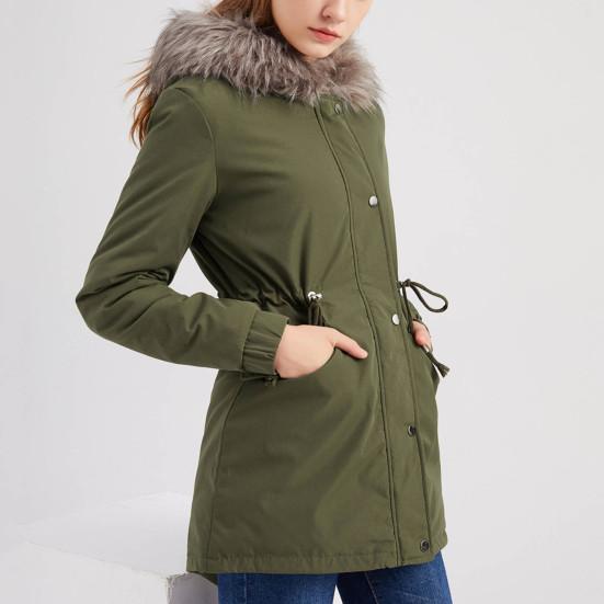 Куртка пальто с разрезом сзади холодостойкая теплая флисовая подкладка с капюшоном зимняя длинная куртка для кемпинга