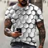 Summer Round Neck 3D Print Top Fashionable Casual Short Sleeved Men's T-shirts