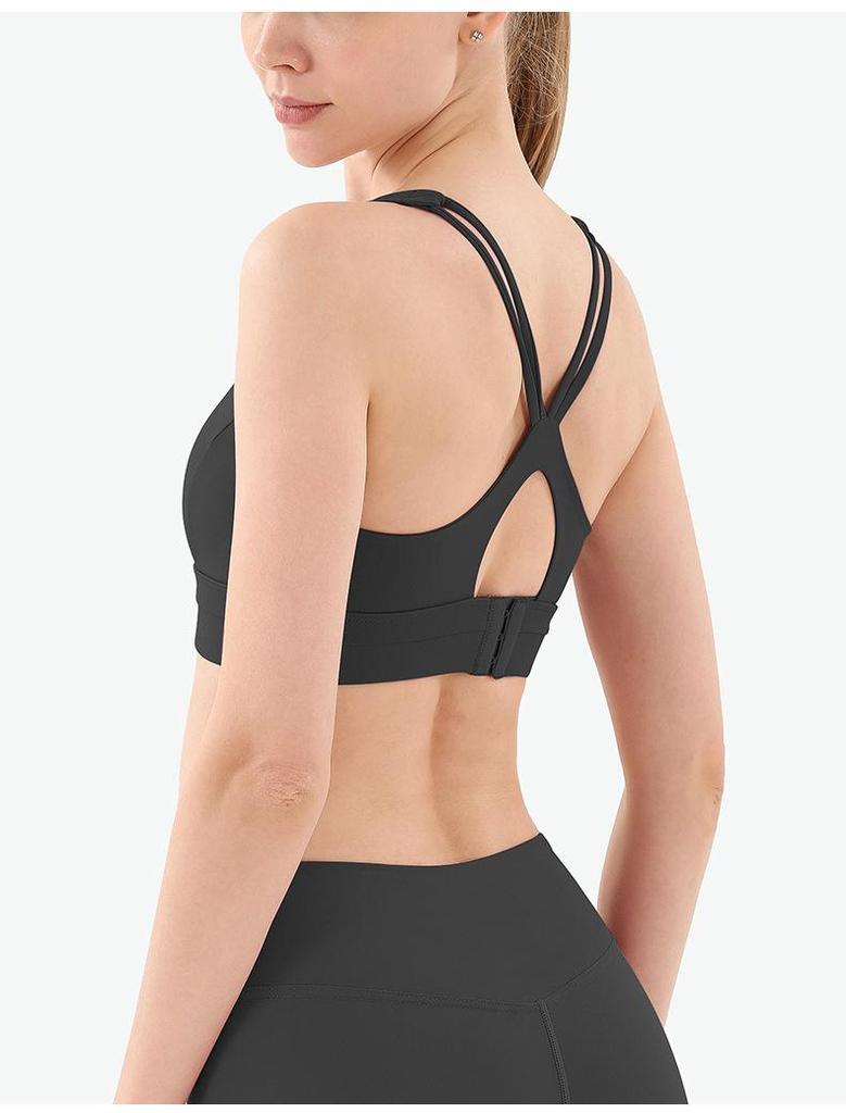 Противоударный спортивный бюстгальтер: Европейский и американский быстросохнущий, высокопрочный поддерживающий жилет для йоги со стильным дизайном спины для женщин