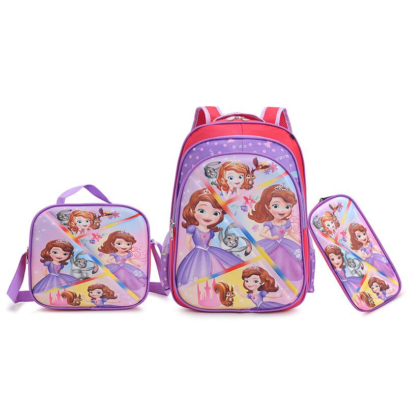 New 16-Inch 3-Piece Kids Cartoon Backpack Set Nylon Rolling Backpack School Bag for Boys Girls