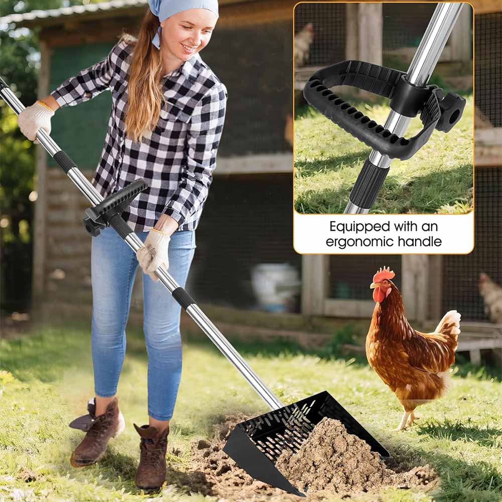 Выдвижная лопатка-грабли для песка, совок для куриного помета, выдвижная лопатка для кошачьего наполнителя, легкие просеивающие инструменты для уборки куриного курятника