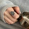 Уникальное ретро геометрическое открытое регулируемое кольцо, изготовленное из стерлингового серебра 925 пробы