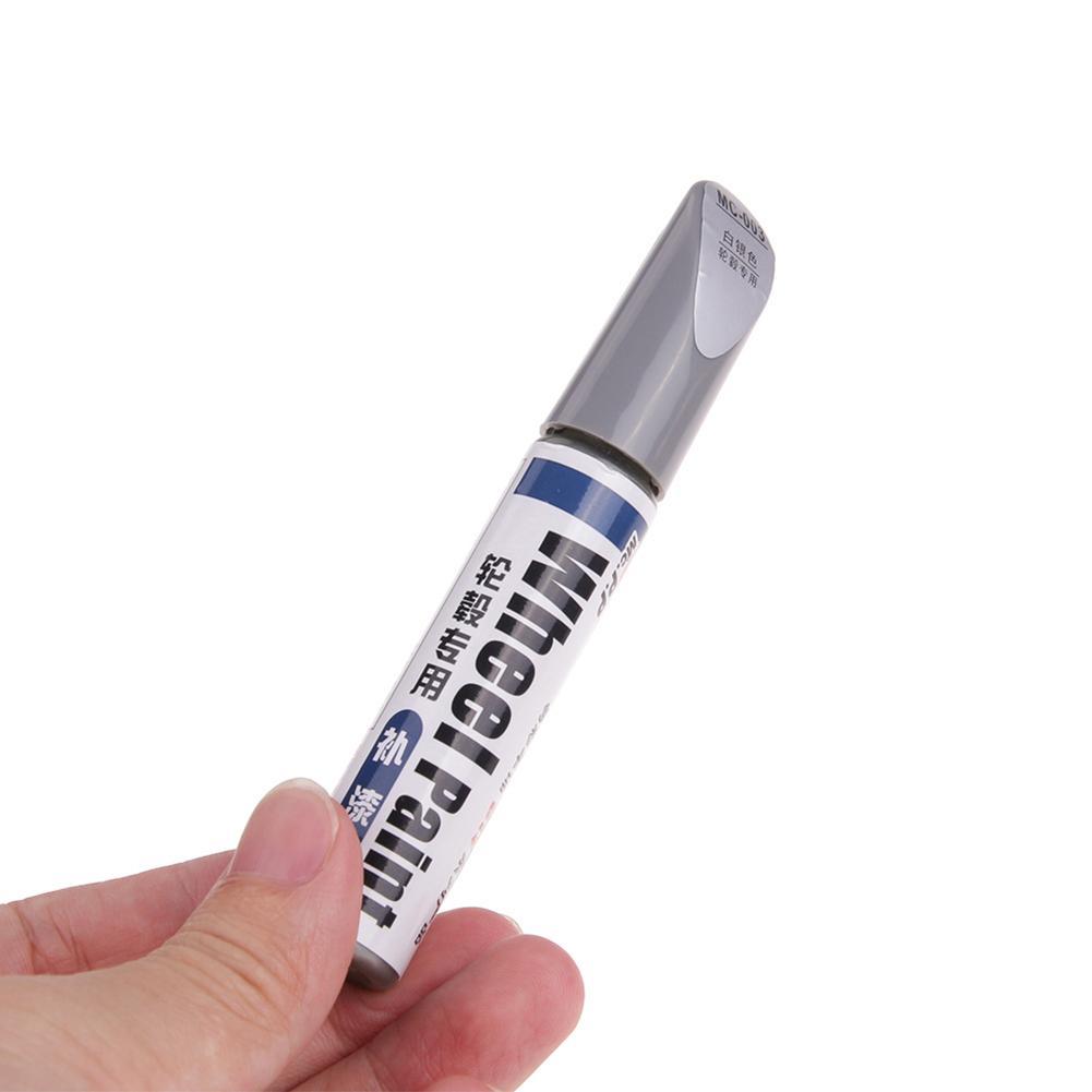 New 1pc 12ml Silver Black Alloy Wheel Up Pen Repair Paint Curbing Scratch Maker With Brush Wheel Scratch Spray Paint Hub