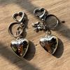 Bowknot Big Heart Pendant Keychain Car Keyring Bag Pendant Handbag Accessories