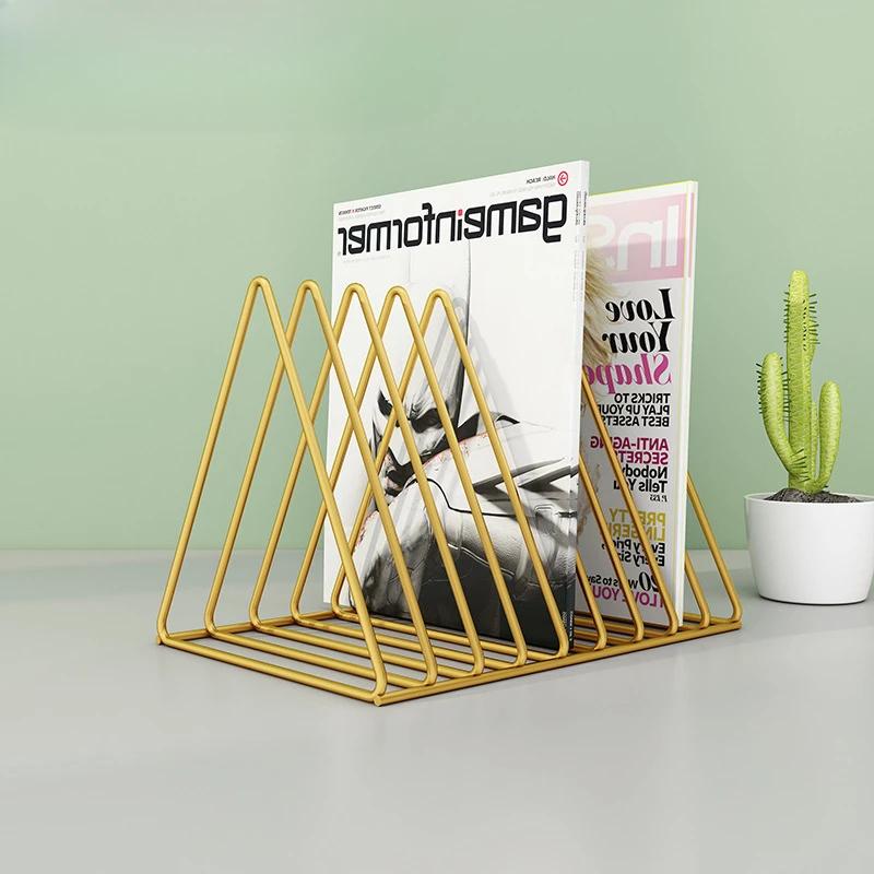 Book Storage Rack Black Newspapers Magazines Stand Student Stationeres Organizer Desktop Iron Book Shelf Vinyl Records Holder