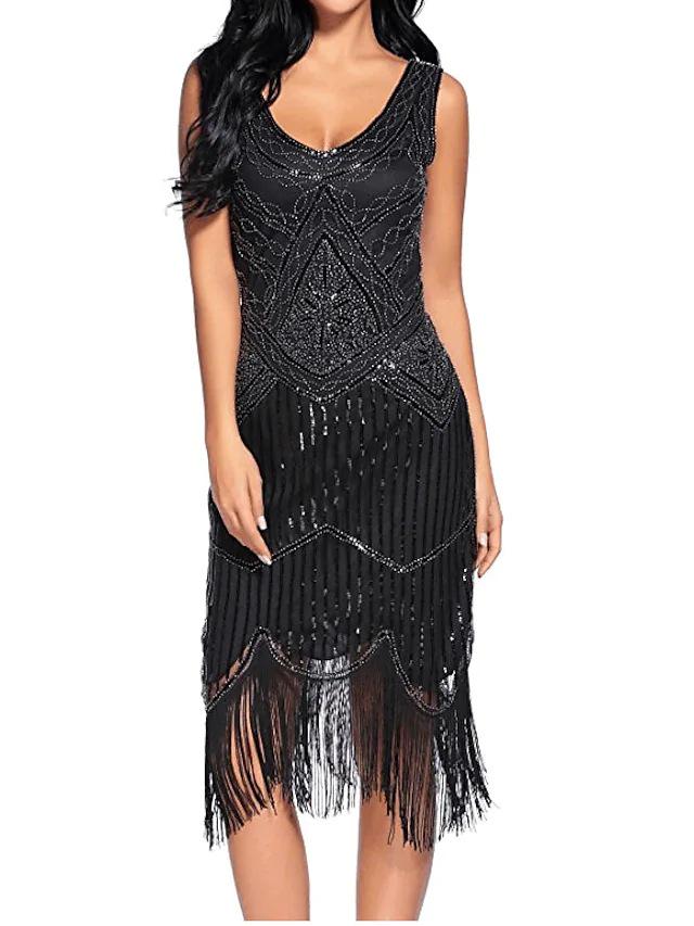 Платье в стиле ретро 1920-х годов с кисточками - сценический костюм для бала Гэтсби