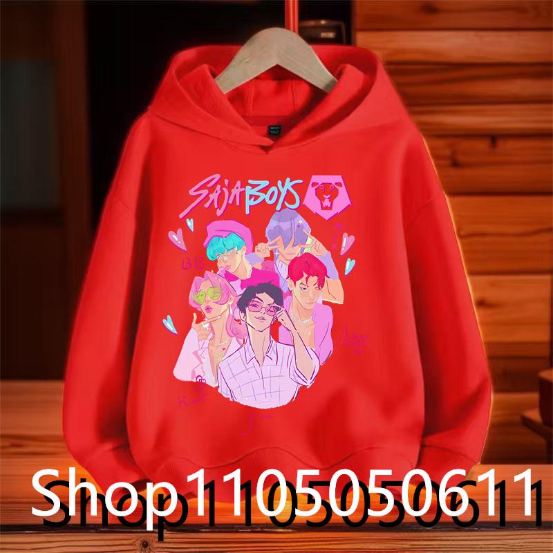 K-pop Охотник на демонов Huntrix Короткое худи Детская повседневная модная одежда Мужская детская куртка Худи для девочек Спортивная одежда Детская