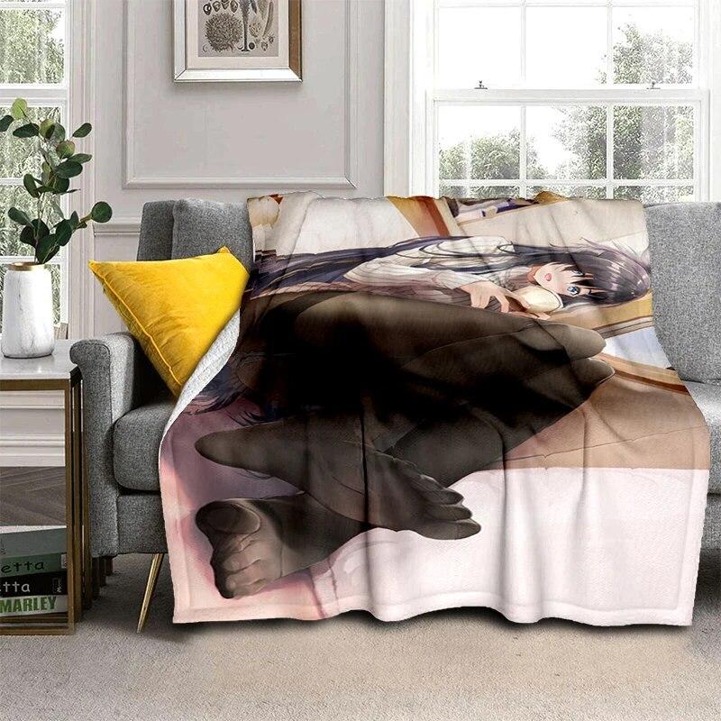 Hot Anime Sexy Girl Soft Plush Sofa Bed Throwing Cartoon Picnic Blankets Modern Flannel Blanket Gedruckt Bettdecke Geschenk Gift