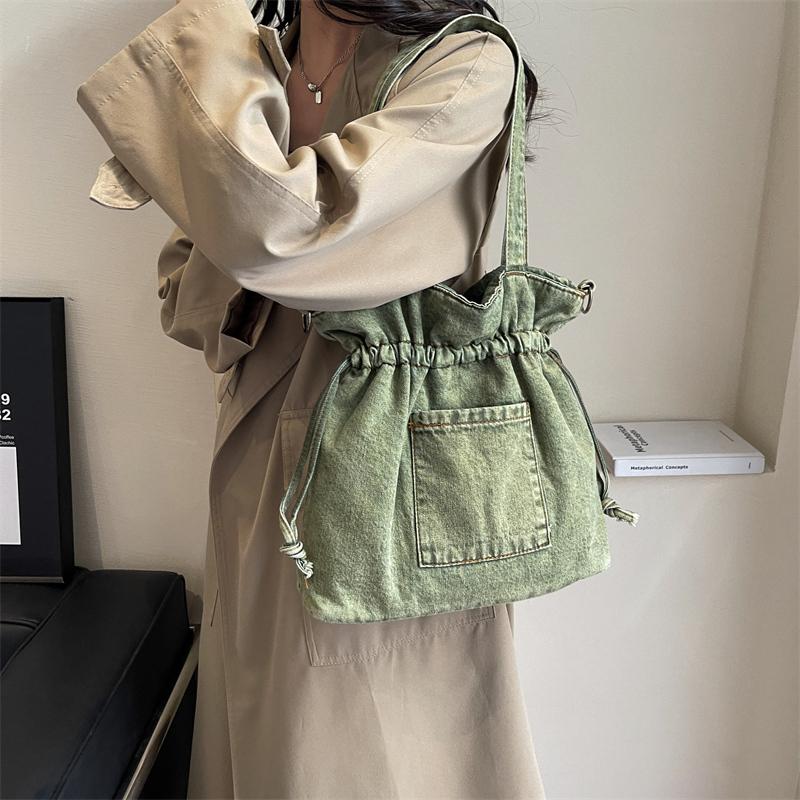 Джинсовая сумка Женская сумка на шнурке Сумка через плечо через плечо