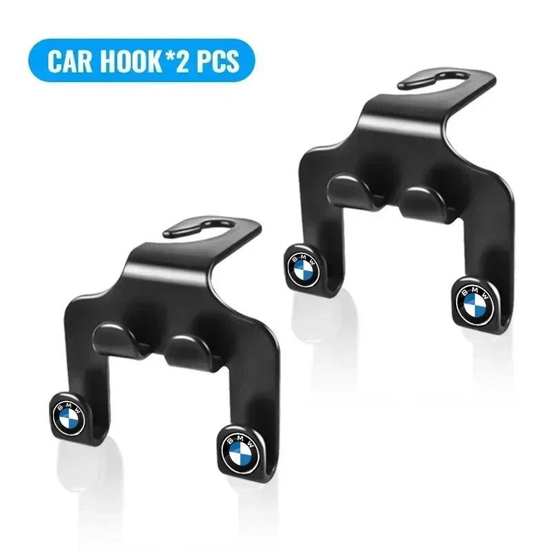 New Double-Head Car Badge Hooks Rear Seat Hanging Storage Holder Phone Bracket For BMW M X1 X3 X4 X5 E46 E90 F20 E60 E39 F10