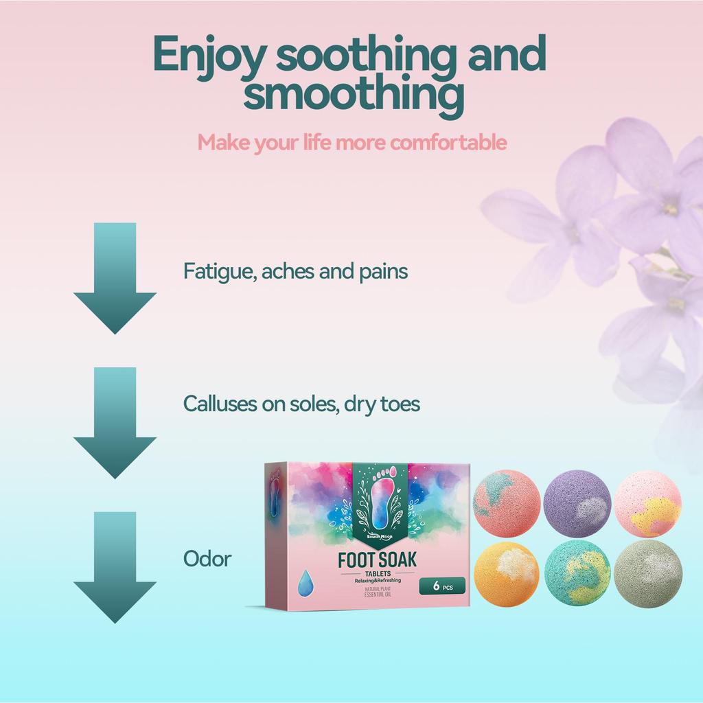 South Moon Ароматерапевтический шарик для ванночек для ног Против трещин и шелушения Очищение и увлажнение Уход за ногами и пятками