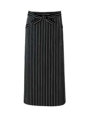 Длинный фартук WT7814 Длинный фартук 9 Черный x Белый Свободный [Seven Uniform] WT7814-9