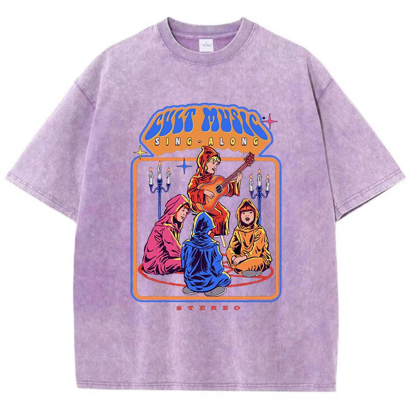 Футболка с принтом Club Music для женщин, стираная, модная футболка Street Tide Distress с коротким рукавом, дышащая, мягкая футболка