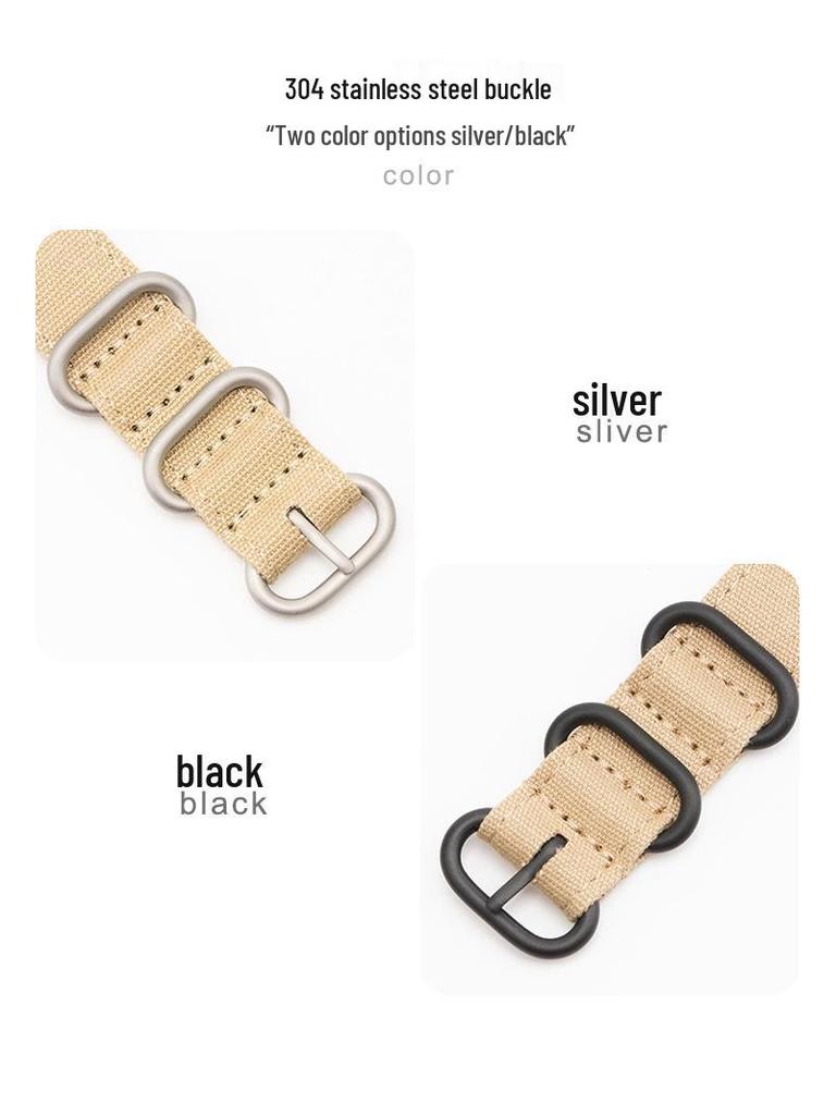 Vintage Military Green Nylon Watch Strap, 18/20/22/24mm