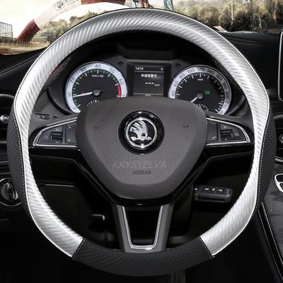 Нескользящий кожаный чехол на руль автомобиля для Skoda Octavia Superb Kodiaq Fabia Kushaq Fabia Karoq Rapid Yeti Auto