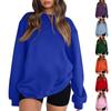 Women's Fashion Daily Versatile Casual Crewneck Sweatshirts Long Sleeve Solid Color Top Sweatshirts