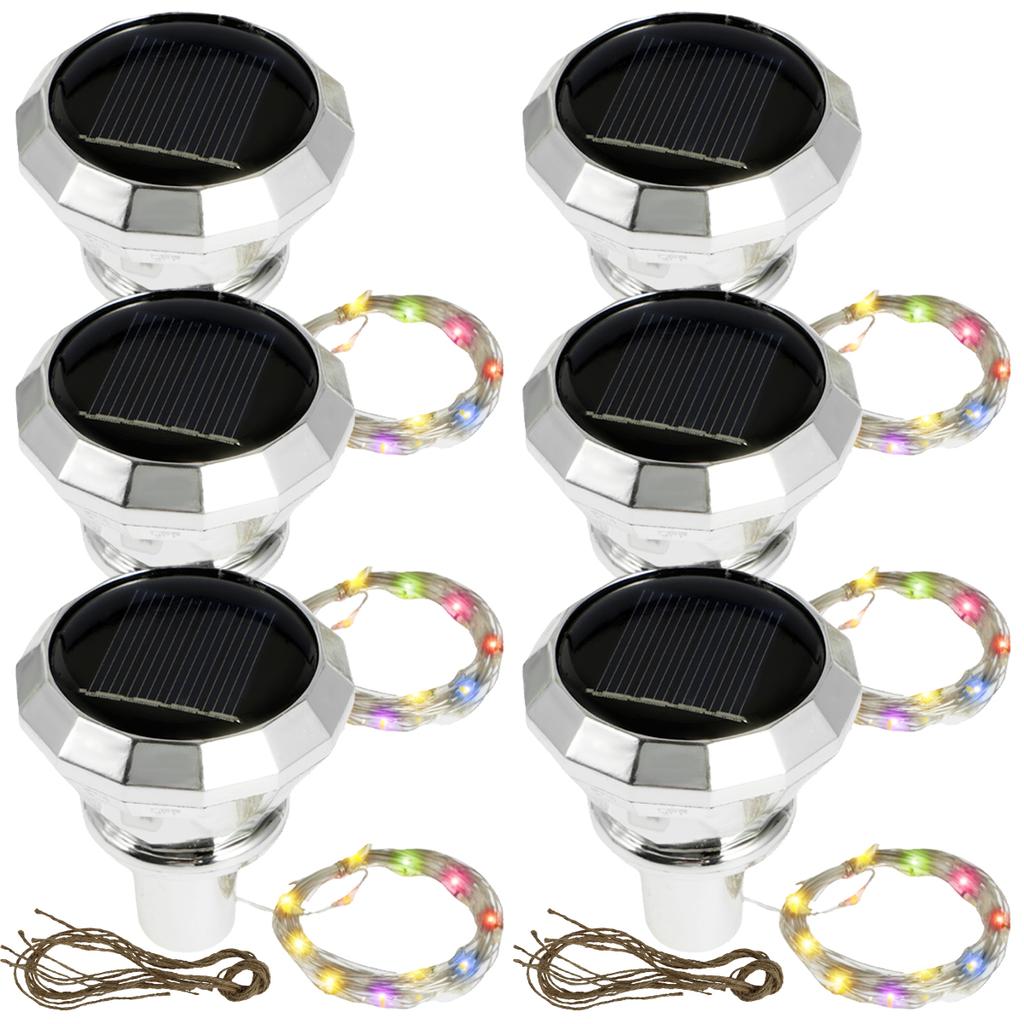 6Pcs Solar Wine Bottle Lights 2M 20 LED Copper Wire Fairy String Lights IP65 Waterproof Cork Lights for Wedding Christmas Party