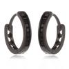 [R0705] - Серьги-кольца «Сисси», черные серебряные (родиевое покрытие) - 15 мм 2 мм
