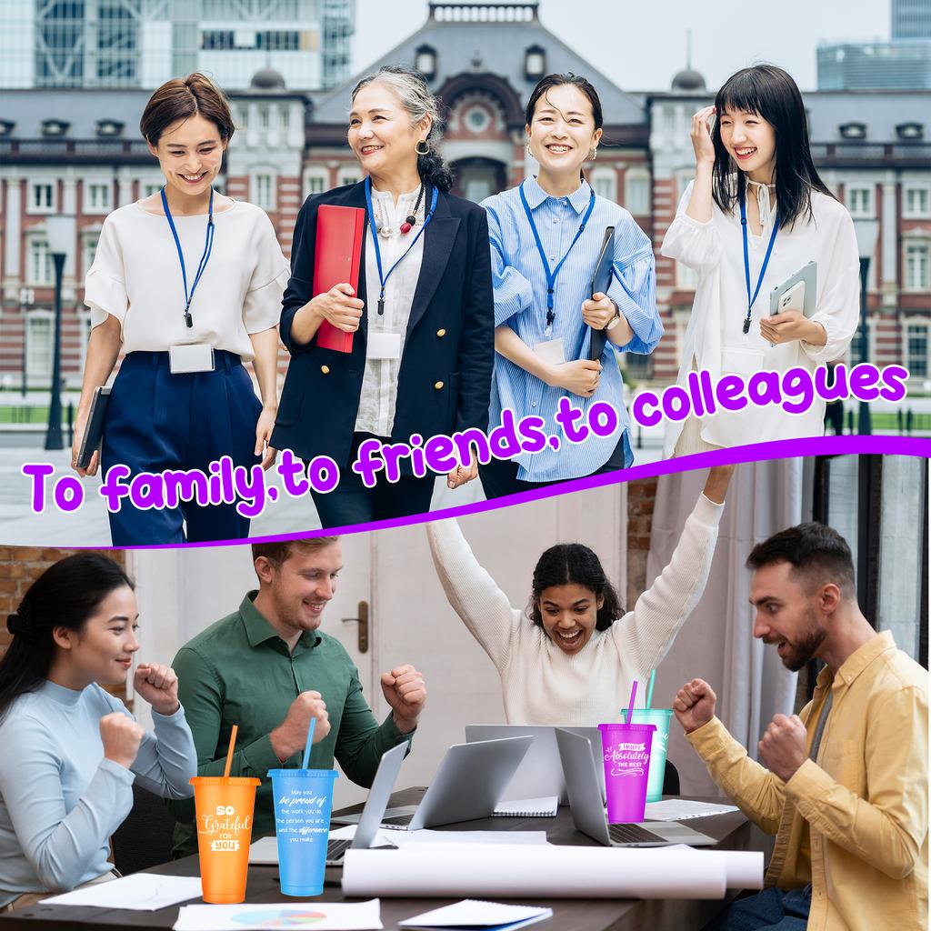 20 шт. стаканов Thank You оптом 24 унции вдохновляющие пластиковые стаканы блестящие многоразовые стаканы с трубочкой и крышкой холодный кофе вода B